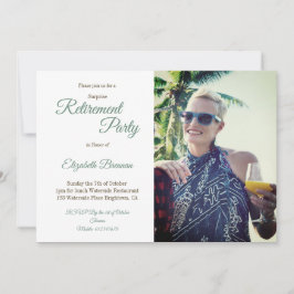 定年パーティー熱帯性パームレオパード写真 招待状