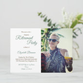 定年パーティー熱帯性パームレオパード写真 招待状 (スタンド正面)