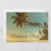 定年パーティー熱帯性パームレオパード写真 招待状 (裏面)