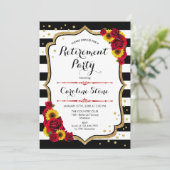 定年パーティー - ひまわりとバラ 招待状 (スタンド正面)