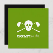 定年パーティー - ゴルフ テーマ - ゴルフか死か！ 招待状 (正面/裏面)