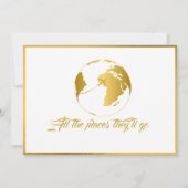 定年パーティー ゴールド縁 グローバルマップ 旅立ちの祝福 招待状 (裏面)