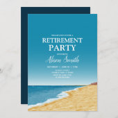 定年パーティー(ビーチ、海、青空) 招待状 (正面/裏面)