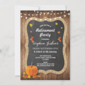 定年パーティー　木製の手描きの招待状 招待状 (正面)