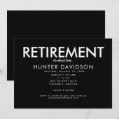 定年パーティー「It's About Time」 B/W 招待状 (正面/裏面)