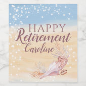 定年ビーチの沿岸の貝殻 ワインラベル (シングルラベル)