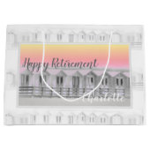 定年ビーチ小屋アットサンセットラージ抱き枕 ラージペーパーバッグ (正面)