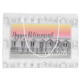 定年ビーチ小屋アットサンセットラージ抱き枕 ラージペーパーバッグ