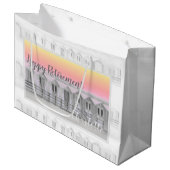 定年ビーチ小屋アットサンセットラージ抱き枕 ラージペーパーバッグ (正面アングル)