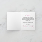 定年ピンクフラミンゴカスタム文字グリーティング カード (内部)