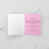 定年ピンクフラミンゴカスタム文字グリーティング カード (内部)