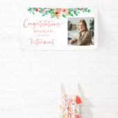 定年フローラ熱帯写真スクリプトおめでとう 横断幕 (インサイチュ)