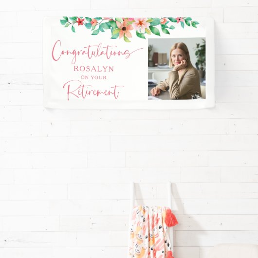 定年フローラ熱帯写真スクリプトおめでとう 横断幕 (インサイチュ)