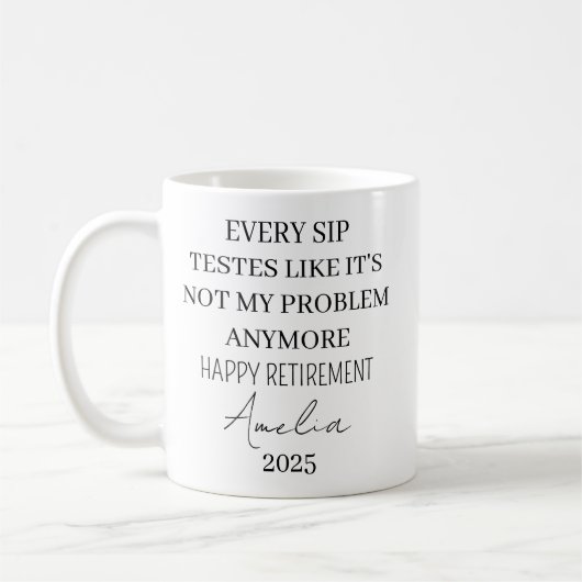 定年マグカップ、カスタム退職コーヒーマグカップ、レティ コーヒーマグカップ (左)
