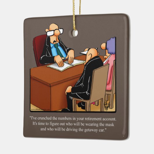 定年ユーモアセラミックオーナメントギフト セラミックオーナメント (左)