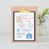 定年医師処方箋型枠パーティーレディ 招待状 (スタンド正面)