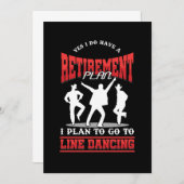 定年後もライン・ダンシングを楽しむカントリー・ミュージックのカウボーイ 招待状 (正面/裏面)