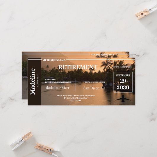 定年搭乗券トロピカルサンセット (正面/裏面インサイチュ)