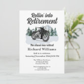 定年旅行テーマ クラシックオートバイ ローリング 招待状 (スタンド正面)