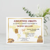 定年旅行テーマ：冒険が待っているパーティー 招待状 (スタンド正面)