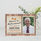 定年祝い 写真 パーティー 乾杯 ビール パブ 招待状 (スタンド正面)