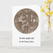 定年祝おもしろい賀乾杯ボスのジョーク カード (黄色い花)