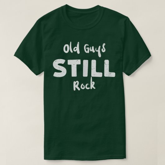定年老人はまだRockGuitarことわざ Tシャツ (デザイン正面)
