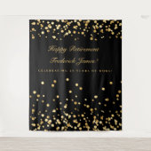 定年背景、フォトブース背景、ゴールド タペストリー (正面)