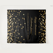 定年背景、フォトブース背景、金 タペストリー (正面(横))