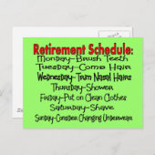 「定年表」おもしろい贈 ポストカード (正面/裏面)