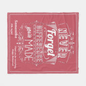 定年賞決してサーモン忘れクピンク フリースブランケット (正面(横))