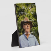 定年退職おめでとう フォト 名前 年 長年の勤務 フォトプラーク (側面)