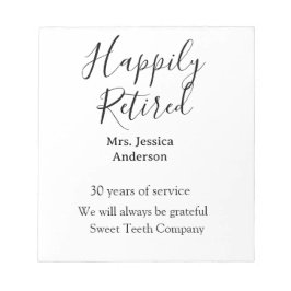 定年退職おめでとう　名前　勤続年数　退職 ノートパッド