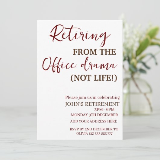 定年退職おもしろい 招待状 (スタンド正面)