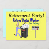 定年退職の招待状-郵便局員 招待状 (正面/裏面)