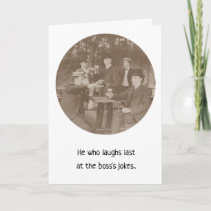 定年退職の面白いお祝いメッセージ 上司の冗談 カード