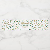 定年退職は楽しい 緑の金色のコンフェッティ ペットボトルラベル (シングルラベル)