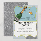定年退職パーティー 年金年齢 引退イベント 招待状 (正面/裏面)