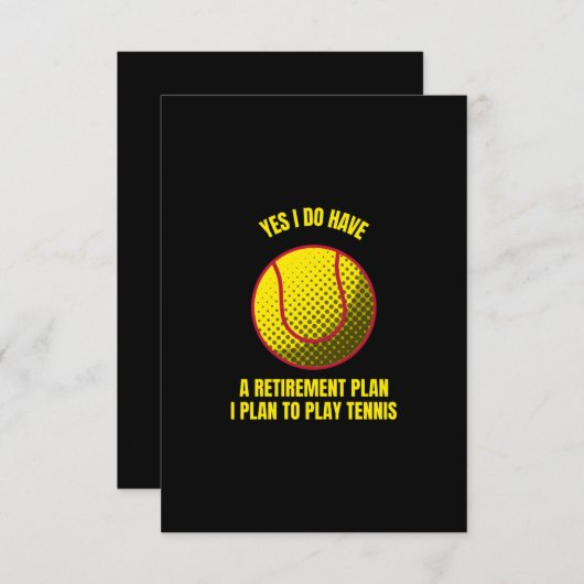 定年退職後のテニスボールおもしろいスポーツをテニスする サンキューカード (正面/裏面)