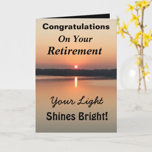 定年 おめでとう 夕焼けの輝き カード (黄色い花)