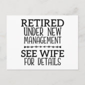 定年 新体制に移行しました 詳細は妻に聞いてください ポストカード (正面)