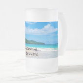 定年 – 美しい フロストグラスビールジョッキ (正面右)