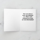 **定年 – 連休!** カード (内部)