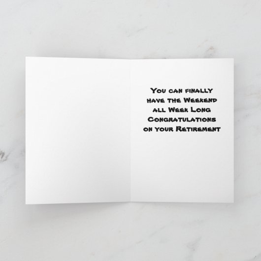 **定年 – 連休!** カード (内部)