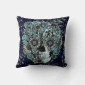 定数、濃紺の蝶スカル クッション (裏面)