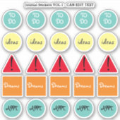 定期イベント仕訳帳プランナー日記カスタム文字 シール (正面)