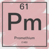 定期テーブルシール – Promethium シール (正面)