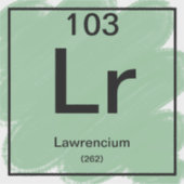 定期テーブルステッカー – Lawrencium シール (正面)
