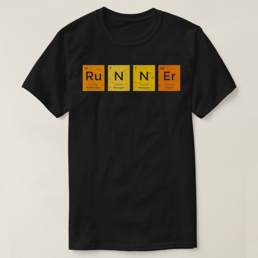 定期テーブルランナー走マラソンのチェミおもしろいー Tシャツ (デザイン正面)