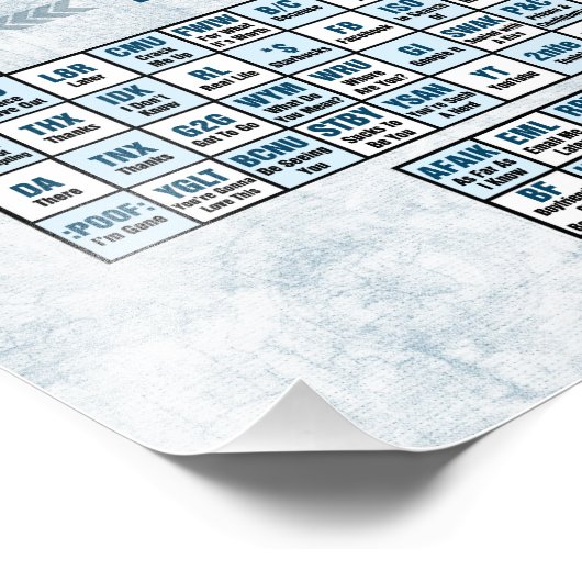 定期メールや文字を打つ表(青) フォトプリント (角)